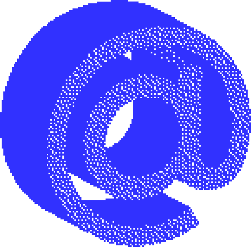 blue @ symbol icon