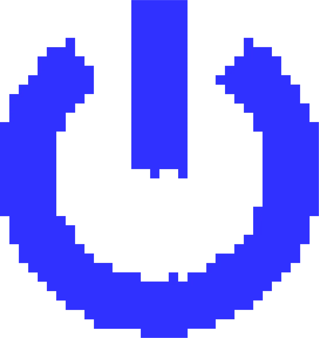 Blue Power button icon